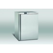 145 literes rozsdamentes hűtőszekrény 3 fehér huzalpolccal, digitális hőfokszabályzóval, ventilációs hűtéssel, zárral és önzáródó ajtóval.
